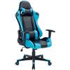 BAKAJI Sedia Poltrona Gaming Scrivana Ufficio Casa in Ecopelle Schienale Reclinabile Cuscino Lombare Poggiatesta Rotazione 360 gradi Direzionale Altezza Regolabile 5 Ruote (Blue)