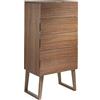 AC ANGEL CERDÁ Ángel Cerdá - Cassettiera Alta in Legno di Noce Naturale - Comò Stretto e Alto con Quattro Cassetti e Chiusura Ammortizzata - Moderna e Funzionale - Ampio Spazio di Archiviazione - 59 x 45 x 120 cm
