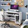 Linea Azzurra Scrivania Pc da Ufficio Scrivania Computer con Rotelle e Doppio Ripiano Interno Estraibile 76x93x48cm Mobile con Ripiani Tastiera Scorrevole Scrittoio da Studio Made in Italy