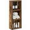 SKTQYQO Armadio Bagno Sospeso Quercia Affumicata 20 x 10 x 50 cm | Legno ingegnerizzato, 2 ripiani, design minimalista, per bagni piccoli, montaggio a parete