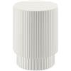 tectake® Tavolino Tondo Ø38x51cm, Scanalature, Resistente, Effetto Cemento | Resistente alle Intemperie, Protezioni Antiscivolo, Ossido di magnesio, Scanalature Verticali, Delicate Screziature, Crema