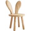 Generisch Sgabello con orecchie di coniglio in 100% legno massello e gomma, multiuso, rotondo, resistente, stabile, decorativo per ingresso, camera da letto, soggiorno, balcone, uso interno ed esterno