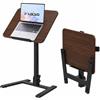 MUSSO D7 Scrivania Mobile Pieghevole con Vassoio 90° (Walnut, Un pezzo) | Vassoio reclinabile 90°, altezza regolabile, pieghevole, ruote frenate, divano, letto e scrivania