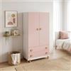 [en.casa] Armadio per Cameretta a 2 Ante 156x80x41 cm Rosa