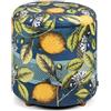 Excelsa Living Pouf Rotondo Decorativo con Vano Contenitore, Velluto Multicolore, 39x43 cm, Multicolor, Seduta Imbottita con Piedini in Legno, Portata 150 kg (Boboli)
