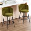 Ya-Home Set di 2 Sgabelli Cucina in Tessuto con Gambe in Metallo, Verde