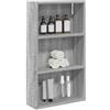 SKTQYQO Mobiletto Bagno A Muro Sonoma Grigia 40x14x70 Cm | Legno Ingegnerizzato, 2 Ripiani, Design Salvaspazio, Per Bagni Piccoli