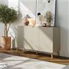 [en.casa] Credenza Madia con 3 Ante Scanalate 120x40x76 cm color Sabbia
