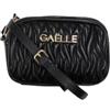 GAÀLLE Gaelle Paris Borsa mini Tracolla Plissettata, Similpelle nera con Logo Metallico, 19 x 12 x 6 cm