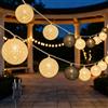 Ciskotu Ghirlanda Luminosa Cameretta, 3,8M 20 Sfere Cotone LED Catena Luminosa Interno Con spina, per Decorazione Della Luce Notturna Interna, Come Natale, Matrimonio, Festa, Stanza