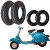 ND RUBBER KIT 2 GOMME COPERTONI E 2 CAMERE 3.50 10 59J ND RUBBER CAMERE TRAYAL CON VALVOLA TR87 COMPATIBILE CON VESPA 125 150 200 PX