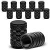 Trinkrittey 12 tappi per valvole auto, tappi per valvole auto, in alluminio, per auto, moto, bicicletta, colore nero