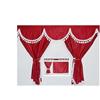 Generic Set completo di tende per camion rosse con nappe bianche, adatte per DAF Volvo Scania Man Mercedes