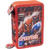CERDÁ LIFE'S LITTLE MOMENTS Spiderman Astuccio 3 Cerniere Completo Scuola Elementare | Plumier Tre Zip Cancelleria 43 Pezzi | Nero e Rosso Marvel 704438
