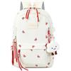Generic Cute Bow Aesthetic Book Bag,School Bag Women's Bow Decorated Backpack,Simple And Large Capacity, Stylish And Versatile,for Teens, High School，White