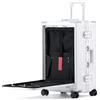 Quivora‌ Valigia con scomparto per laptop, 54x38x23 cm Struttura in alluminio senza cerniera Valigia cabina con porta USB/Type-C, doppia serratura TSA, 4 ruote girevoli, bianco spazio