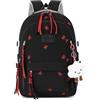 Generic Cute Bow Aesthetic Book Bag,School Bag Women's Bow Decorated Backpack,Simple And Large Capacity, Stylish And Versatile,for Teens, High School，Black