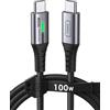 INIU Cavo USB C USB C 100W, 1m Cavo USB Type-C PD 5A Ricarica Rapida QC 4.0 Nylon Cavo Tipo C Caricabatterie Cellulare per iPhone 17 16 Pro Max, Samsung S25 24 Ultra, iPad, Pixel 10 9 Pro Huawei ECC.