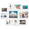 Americanflat Set Cornici Foto da Parete e da Tavolo Bianco, 10 Pezzi - Due da 20x25 cm, Quattro da 13x18 cm e Quattro Cornici 10x15 cm - Composizione Portafoto da Parete con Vetro Infrangibile