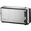 SEVERIN Tostapane Automatico a Fessura Lunga, Tostapane con Scaldapanini Integrato in Acciaio Inox, Funzioni Scongelamento e Riscaldamento, 1000 W, Acciaio Spazzolato/Nero - AT 2515