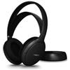 Philips SHD6000BK - Cuffie TV con batteria da 30 ore, portata di 30 m, connessione digitale a 2,4 GHz, batteria sostituibile, ingressi ottici e 3,5 mm, comfort over-ear, colore: nero
