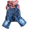 feiling Camicia a Quadri per Cani, Pullover a Quattro Gambe, Comoda Vestibilità, in Jeans, Salopette, Maglietta Con Cappuccio per Cuccioli di Piccola Taglia (L)
