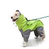 feiling Impermeabile per Cani Cappotto Antipioggia Patchwork a 4 Gambe Giacca con Cappuccio Rimovibile, per Cane di Taglia Piccolo Media e Grande Poncho Animali (16#, verde)