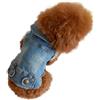 feiling Giacca in jeans retrò per cani di piccola taglia, abbigliamento primaverile autunno cane gilet per cani cappotto per cuccioli Chihuahua Poodle Bichon Frise (XS)