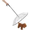 GOTOTOP Ombrello per Animali Ombrello per Cani Impermeabile Trasparente con guinzaglio Montare Animali Domestici Forniture Antipioggia per Esterno per Giorni di Pioggia(Trasparente)