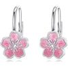 ONEFINITY Orecchini a forma di fiore, in argento Sterling 925, con papavero, colore rosso, idea regalo per donna, misura unica, Argento sterling, Non pietra preziosa