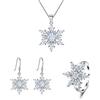 EVER FAITH Parure Gioielli Donna 4 Set Collana Orecchini e Anello 925 Argento Zirconia cubica Inverno elegante accessori Fiocco di neve Regalo per festa