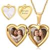 Lam Hub Fong Collana Medaglione Cuore Incisione Testo Scomparto Foto Ciondolo Foto Collana Donna Mamma Figlia Moglie Fidanzata Coppia Anniversario Compleanno San Valentino Festa Mamma Natale (1-Oro)