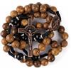 Nazareth Store Rosario cattolico realizzato a mano in legno massello di olivo e rosso scuro, collana da preghiera con medaglia in rame antico e crocifisso, regalo per uomo, 20.6, Legno, Nessuna