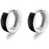TANGPOET Orecchini a Cerchio in Argento Sterling 925 - Neri, Sleeper, Ipoallergenici, Huggie - Regali di Gioielli per Compleanno, Uomini, Donne, Ragazzi, Ragazze