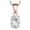JewelryPalace 1-2ct Collana Solitario Donna Argento 925 con Creato Moissanite, Collana Ciondolo Pietra a Taglio Ovale con Catena Veneziana 45cm, Collane Pendenti in Tre Ori Set Gioielli Donna