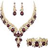 Clearine Donna matrimonio sposa austriaco cristallo Teardrop fiore cluster collana orecchini e bracciale set di gioielli per ballo