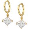 Whoiy Orecchini Zircone Quadrato, Orecchini Argento 925 Oro Bianco con Zirconi Cubici Pendenti Regalo di Compleanno
