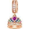 GLOWDAS Charms San Valentino in oro rosa, charm ti amo, luna arcobaleno fiore, moglie, corona, ragazza, Perline Nodo Trinità in argento sterling 925, Fit bracciale europeo, regali per famiglia/donna/amici