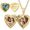 Lam Hub Fong Collana Medaglione Cuore Incisione Testo Scomparto Foto Ciondolo Foto Collana Donna Mamma Figlia Moglie Fidanzata Coppia Anniversario Compleanno San Valentino Festa Mamma Natale (3-Oro)