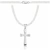 ZELYA Collana in argento con croce in argento 925, per bambine e bambini, 45 cm, per comunione e battesimo, confezione regalo con incisione