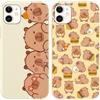 Yimctoie 2 Pezzi Cute Animale Cover per iPhone 11 6.1, Custodia Carino Capybara Cartoon Anime Motivo Aesthetic Pattern, TPU Silicone Protettiva Antiurto Morbido Case,Carino