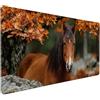 Generic Tappetino Mouse XXL Cavallo, Albero Gaming Tappetino Scrivania 800x400x3mm, Mousepad Grande con Base in Gomma Antiscivolo, Sottomano Scrivania con Bordi Cuciti, Ufficio Accessori Gaming, per PC 4-9051