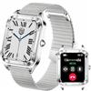 TAYSHILEY Smart Watch da donna, 1,59 pollici, Full Touch, Smartwatch da donna con monitoraggio della salute femminile, fitness tracker cardiofrequenzimetro (Argento)