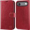OCASE Portafoglio Cover per iPhone Air (6,6 Pollici) Rosso | Custodia a Ribalta, Portafoglio in Pelle PU, Blocco RFID, 4 Slot per Carte, Supporto Integrato, Protezione Antishock