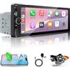 Ezonetronics Autoradio 1 Din mit Schermo 6,9 pollici con Wireless CarPlay & Android Auto | Touchscreen Radio 1 Din Car Play Supporta Radio FM RDS Navigazione GPS Type-C USB Mirror Link telecamera SWC Microfono EQ