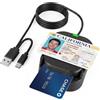 CISSIYOG Lettore di schede 2 in 1 USB-A e USB-C, carta d'identità NFC e lettore di schede chip