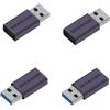 QIANRENON Adattatore da USB 3.0 a USB C schermatura dati USB 3.0 maschio a USB tipo C femmina, connettore di ricarica 5 V2 A USB A a C Data Shielding Connector, Al case, per evitare perdite di dati, 4
