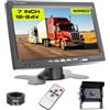 Hikity Kit Telecamera Retromarcia con Monitor 7 e Telecamera Impermeabile IP68