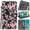 Rnrieyta Miagon Custodia Cover Case per Honor X8A 4G,Carino Modello Pelle Portafoglio Libro Cuoio Flip Case con Porta Carte Magnetica Supporto,Rosa Fiore