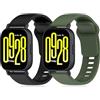 KeeFos 2 Pezzi Cinturino per Xiaomi Redmi Watch 5 Active/Redmi Watch 5 Lite, Silicone Morbido Cinturino di Sportivo Ricambio per Xiaomi Redmi Watch 5 Active/Redmi Watch 5 Lite - Nero+Verde